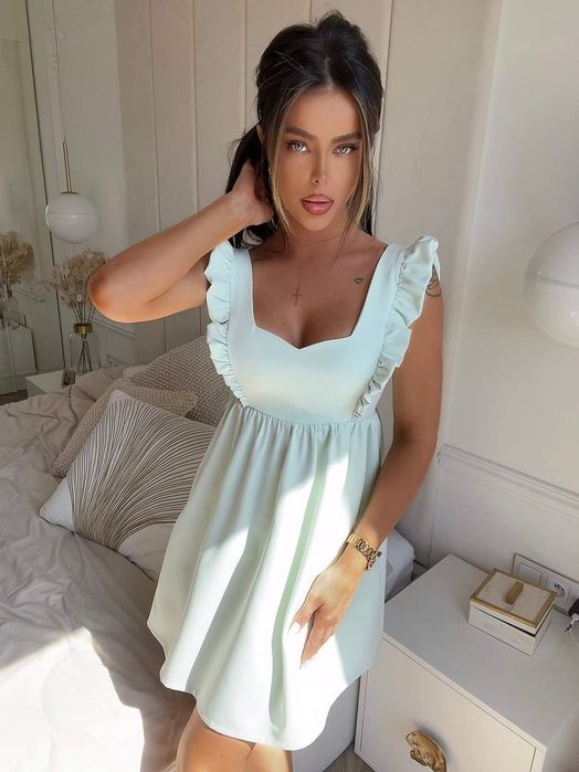 Sukienka La Manuel Wings XS S M biała różowa miętowa