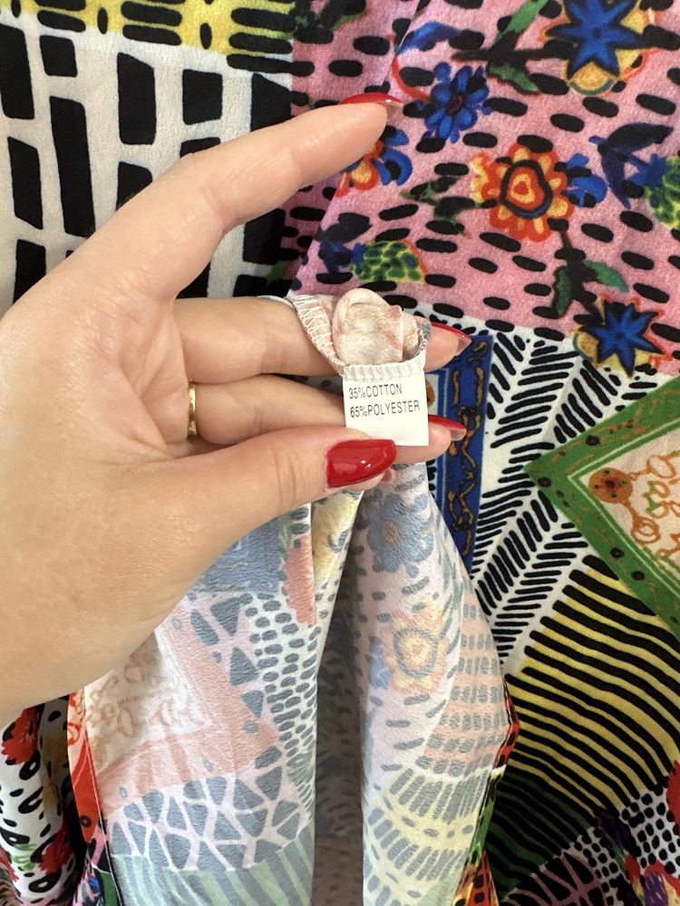 Sukienka maxi etno boho patchwork patchworkowa kolorowa L unikat