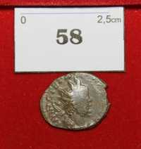 Moeda Romana 58 Antoniniano de Tetricus I, Mid 271 - Spring 274 A.D.