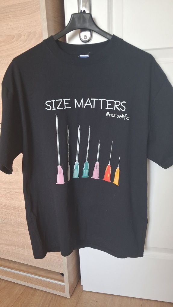Bluzka koszulka Size matters igły śmieszna humorystyczna XL