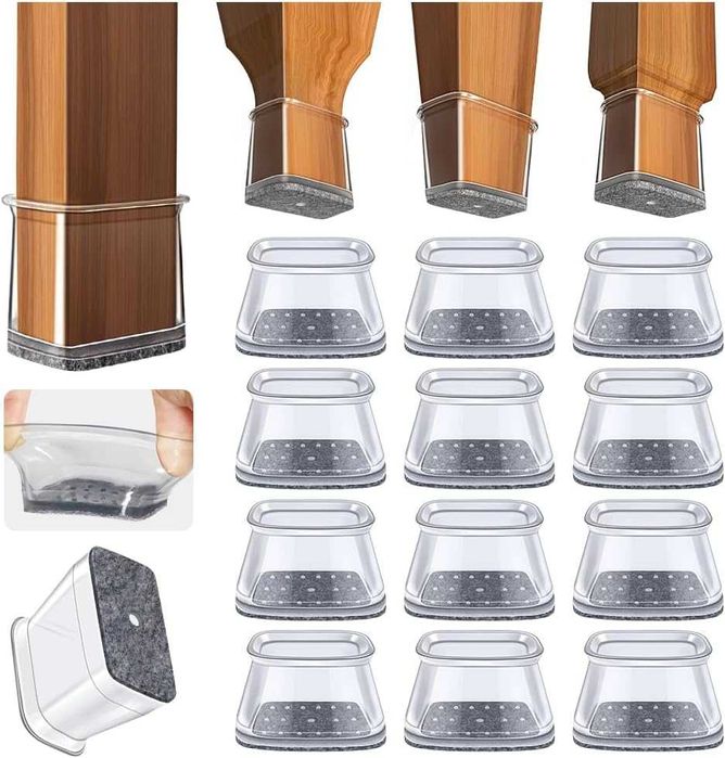 32 nakładki na nogi krzesła meble silikonowe z filcem 28-38mm