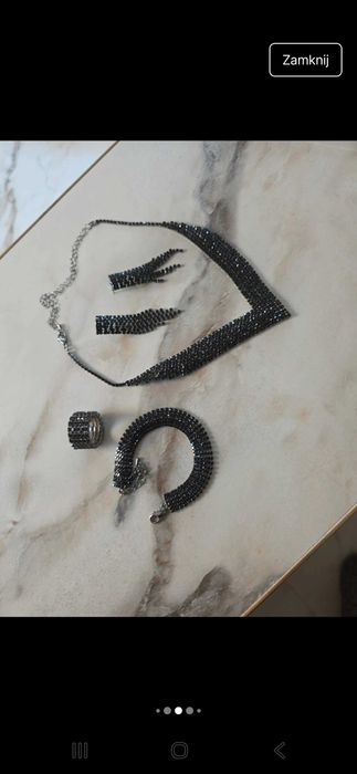 Biżuteria komplet luksusowy Pięknie błyszczą