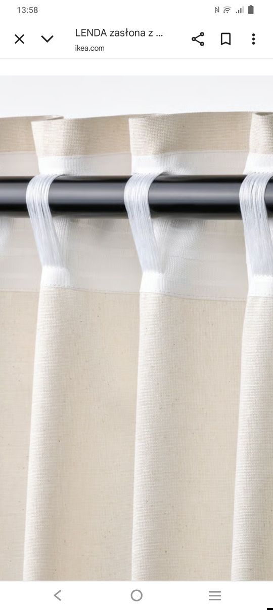 Zasłony Lenda Ikea 4 szt. kremowe