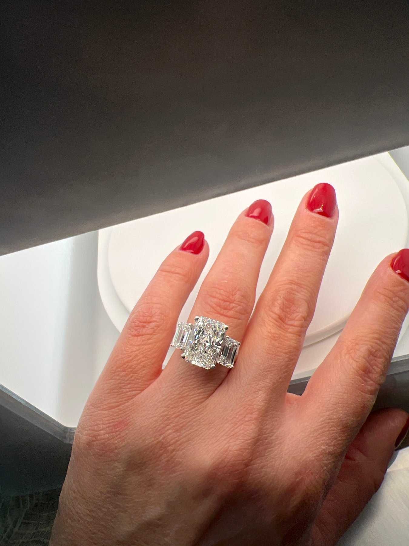 Anel - 14 K Ouro branco - 10.07ct. tw. Diamante