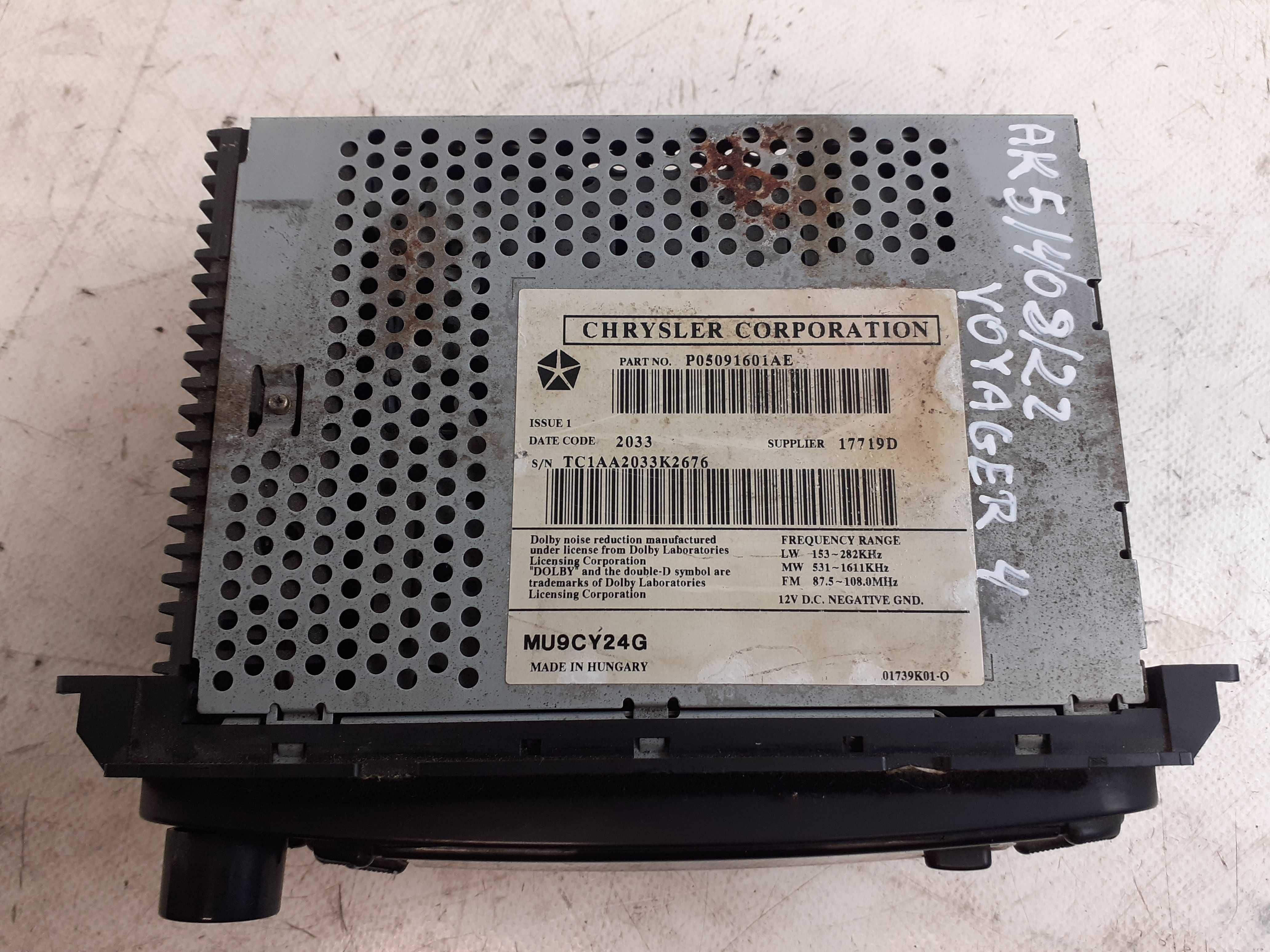 Radio Oryginalne CD/Kasety Chrysler Voyager 4