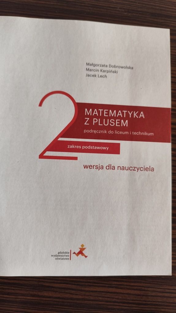 Matematyka z plusem, podręcznik do klasy 2 liceum i technikum podstawa