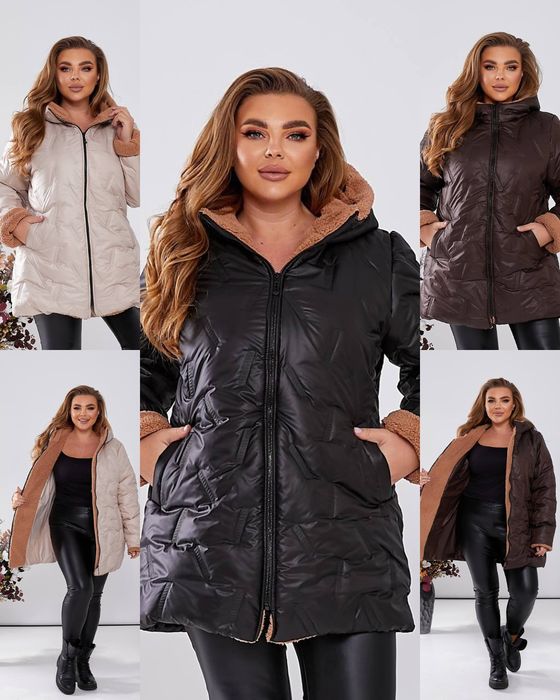 Тепла зимова  жіноча стьобана куртка на хутрі.42-44,46-48,50-52