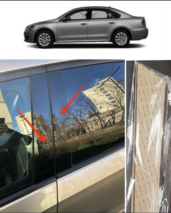 Накладки на стійки дверей Volkswagen Passat B7 NMS