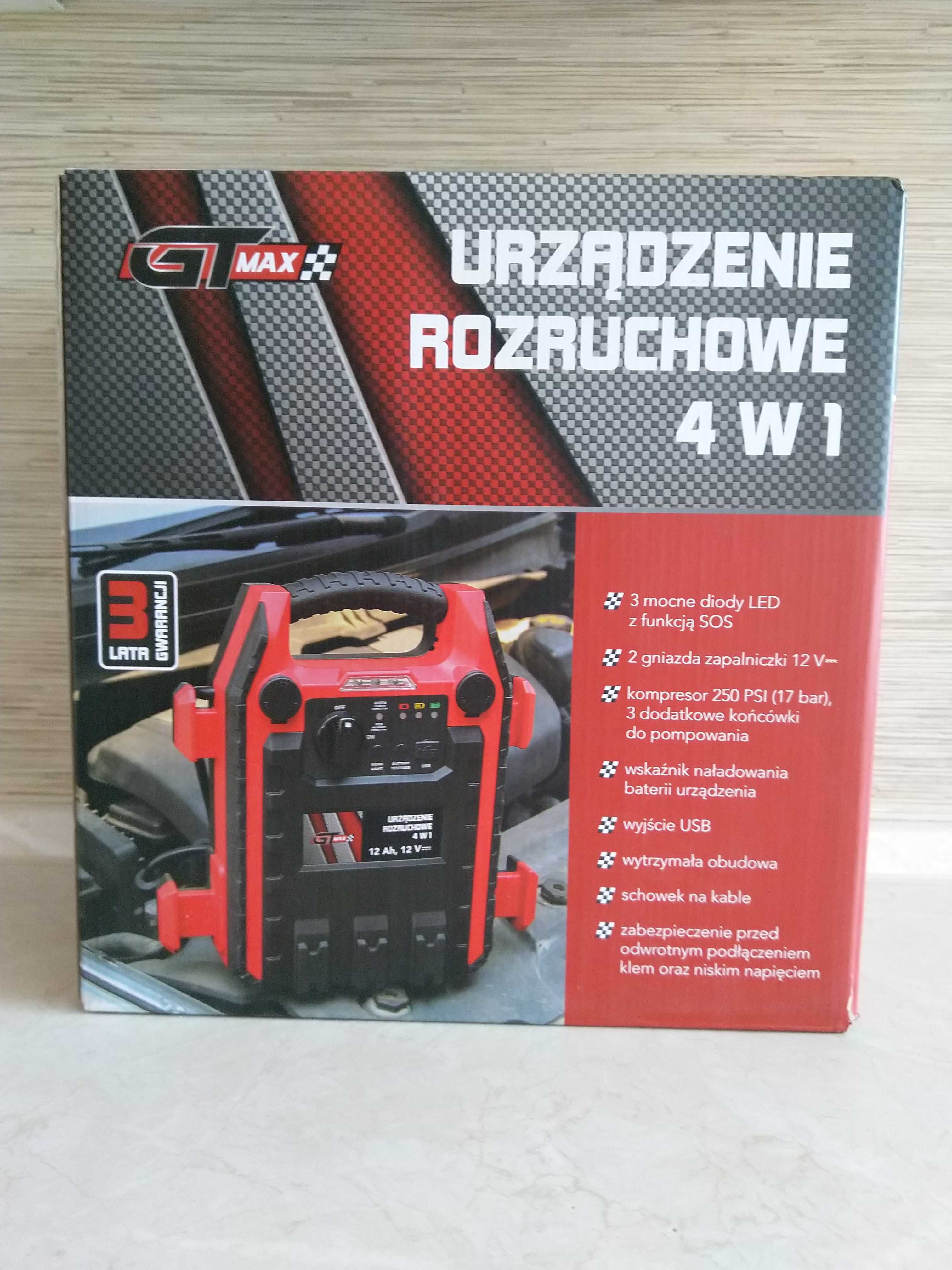 OKAZJA Urządzenie tozruchowe 4w1 kompresor zasilacz USB