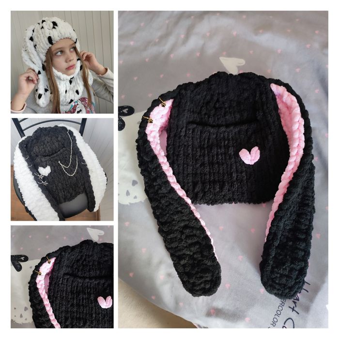 Балаклава плюшева з вушками дитяча /доросла