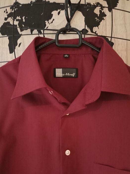 Koszula z długim rękawem bordowa roz.XL