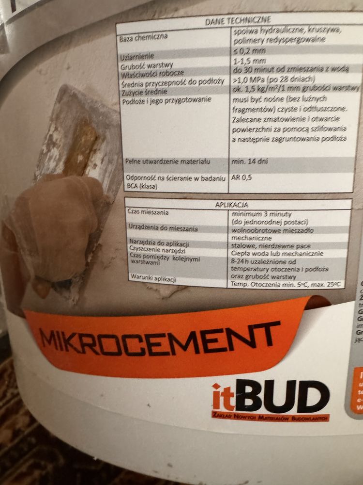 Mikrocement 20 kg posadzka