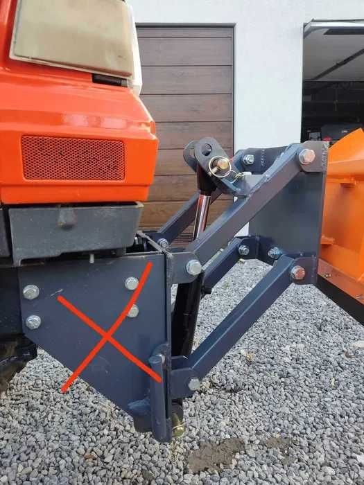 Pług do śniegu do mini traktorka ciągnika solidne mocowanie