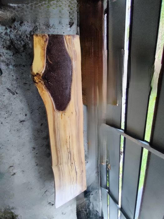 Blat stołu orzech żywica pół mat l