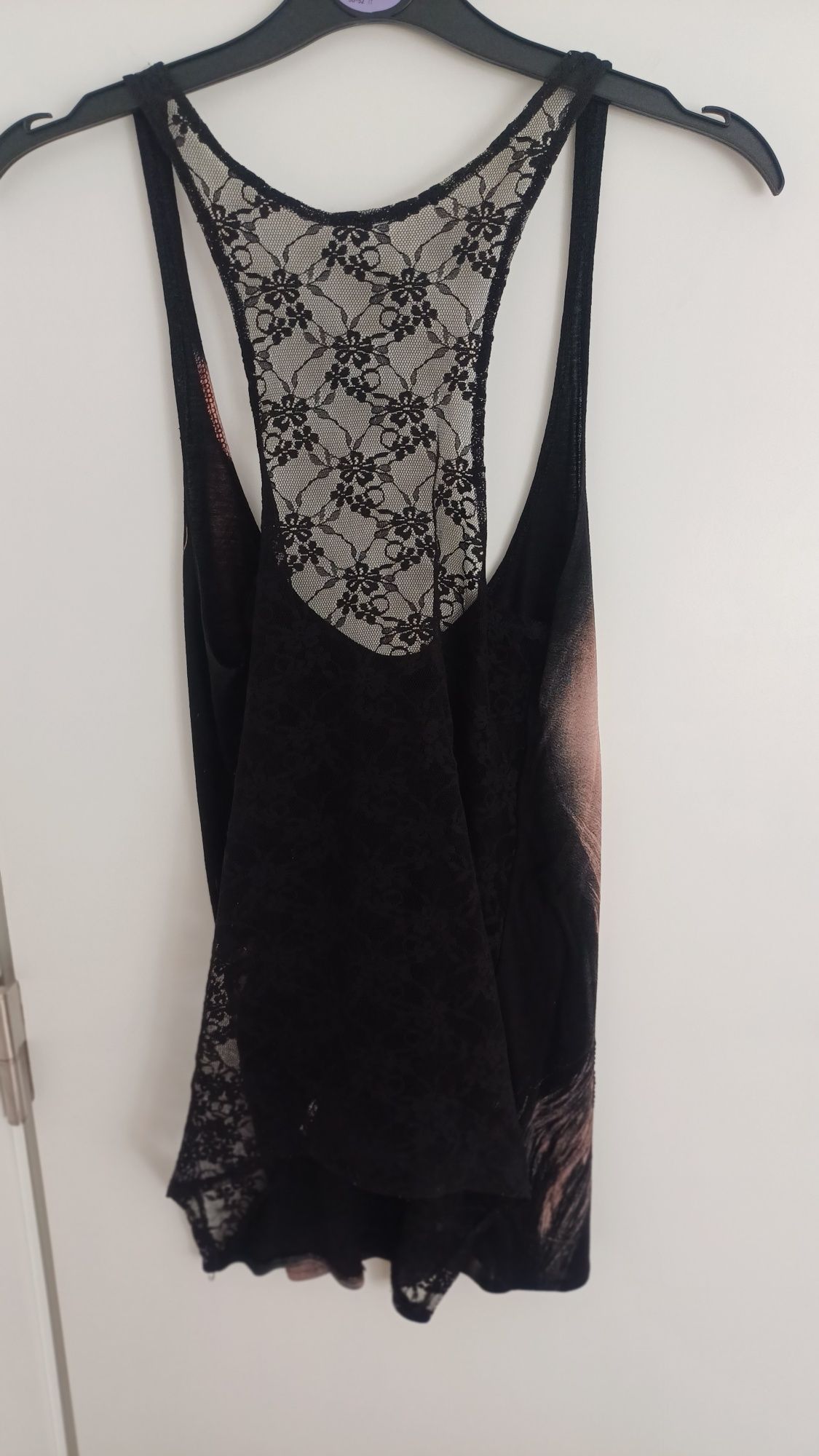Top estampado/rendado - M