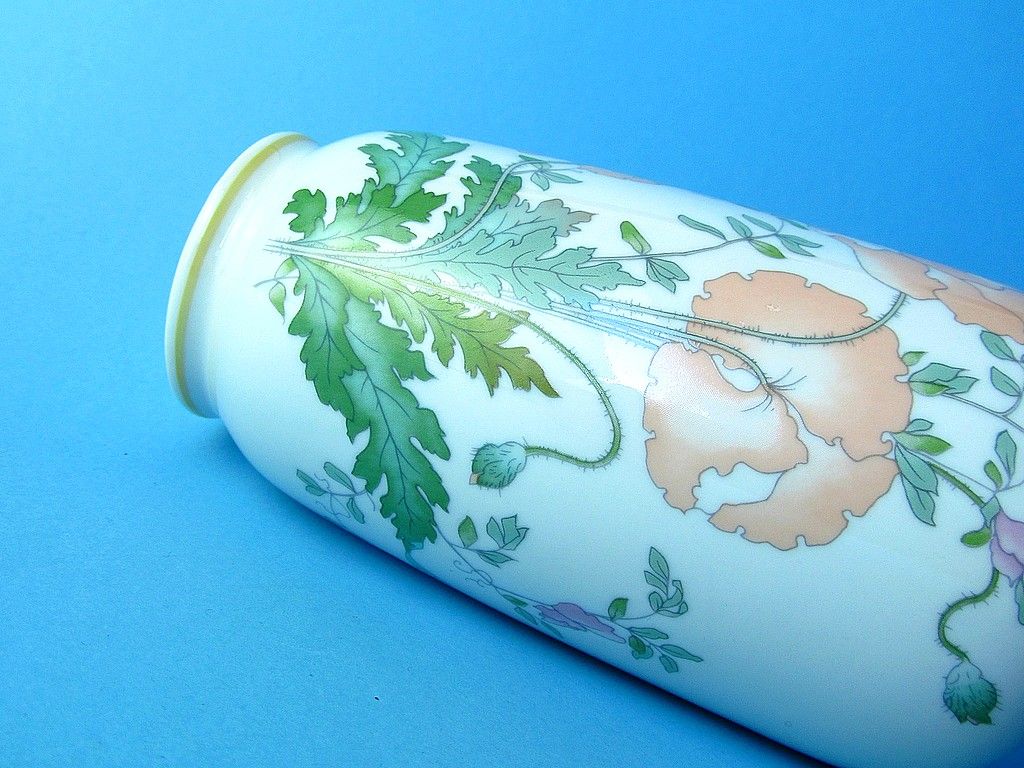 aelteste piękny porcelanowy wazon maki mak kwiaty