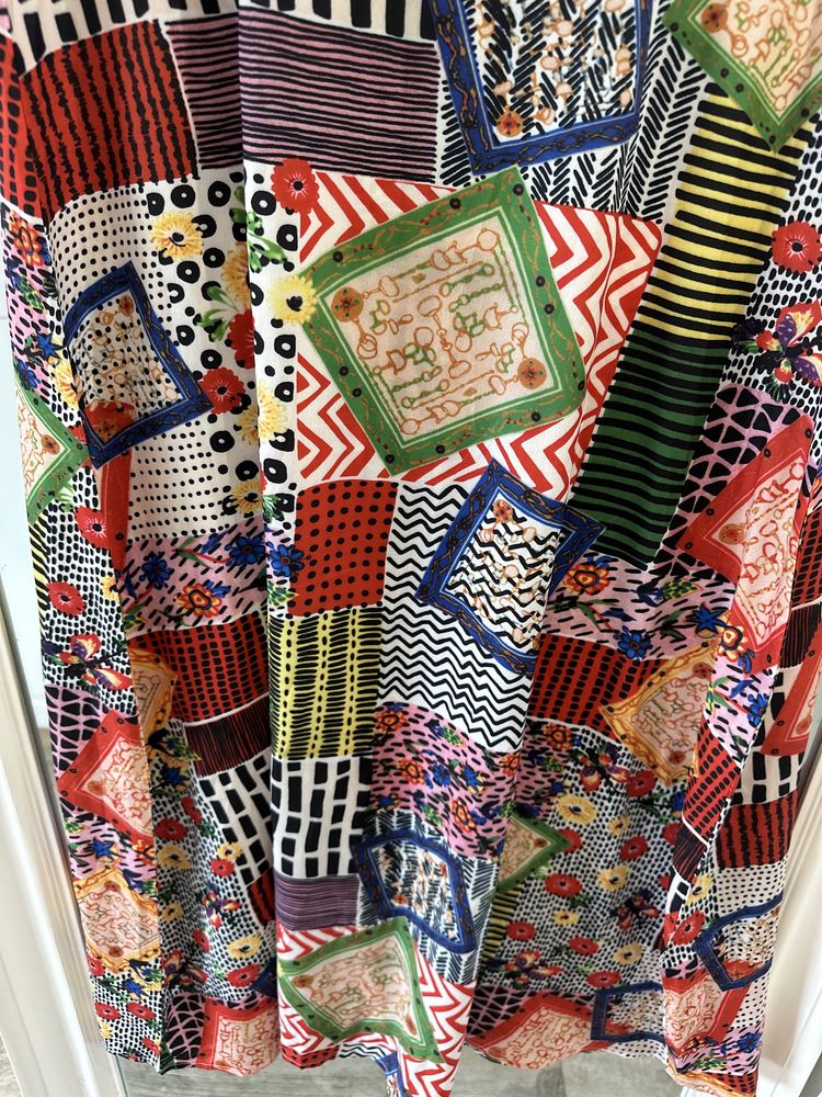 Sukienka maxi etno boho patchwork patchworkowa kolorowa L unikat