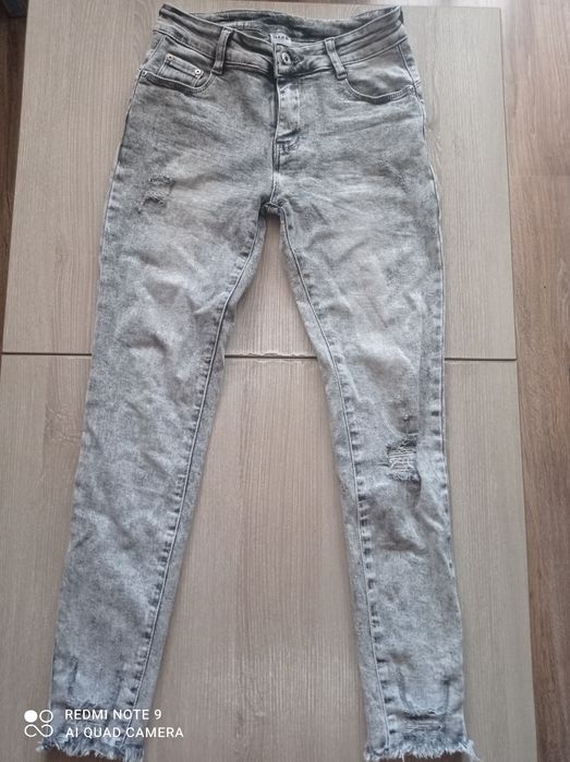 Damskie spodnie dżinsy skinny marmurkowe S