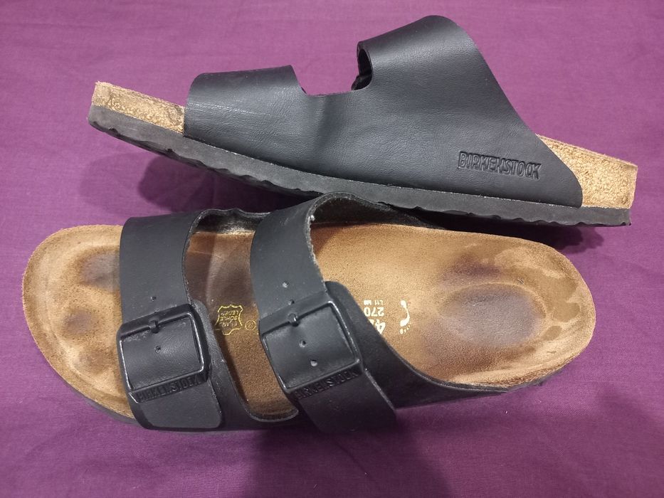 Кожаные шлепки сандалии BIRKENSTOCK