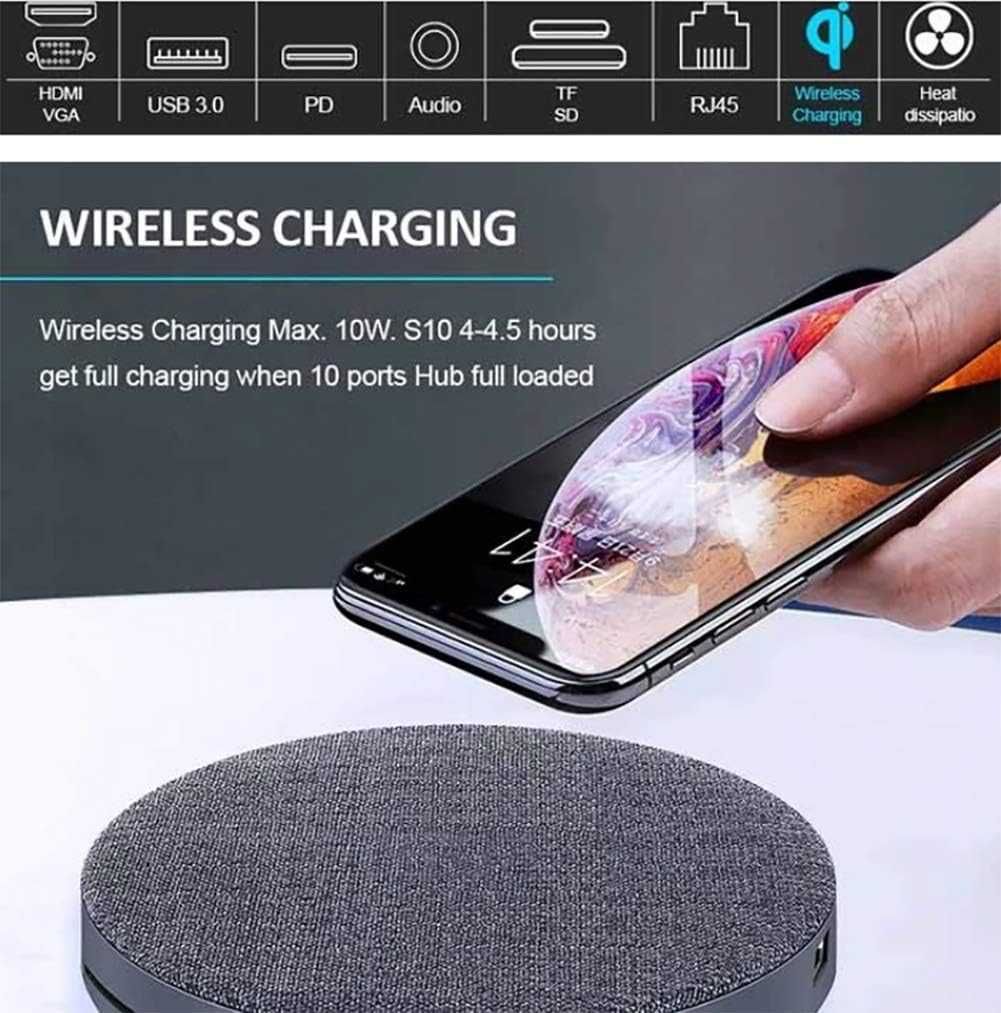 Premium ЮСБ хаб для Макбука usb c wireless charging   hub 11 in 1