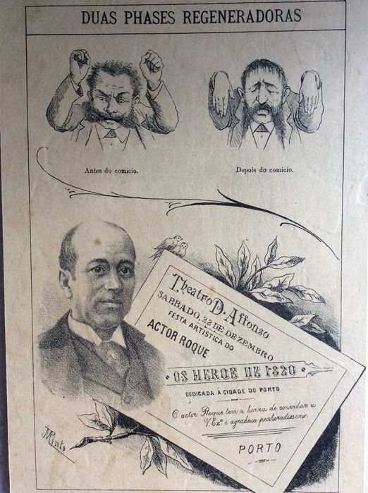 Humor + Teatro ( Programa de teatro da época ). Litograf.  século XIX