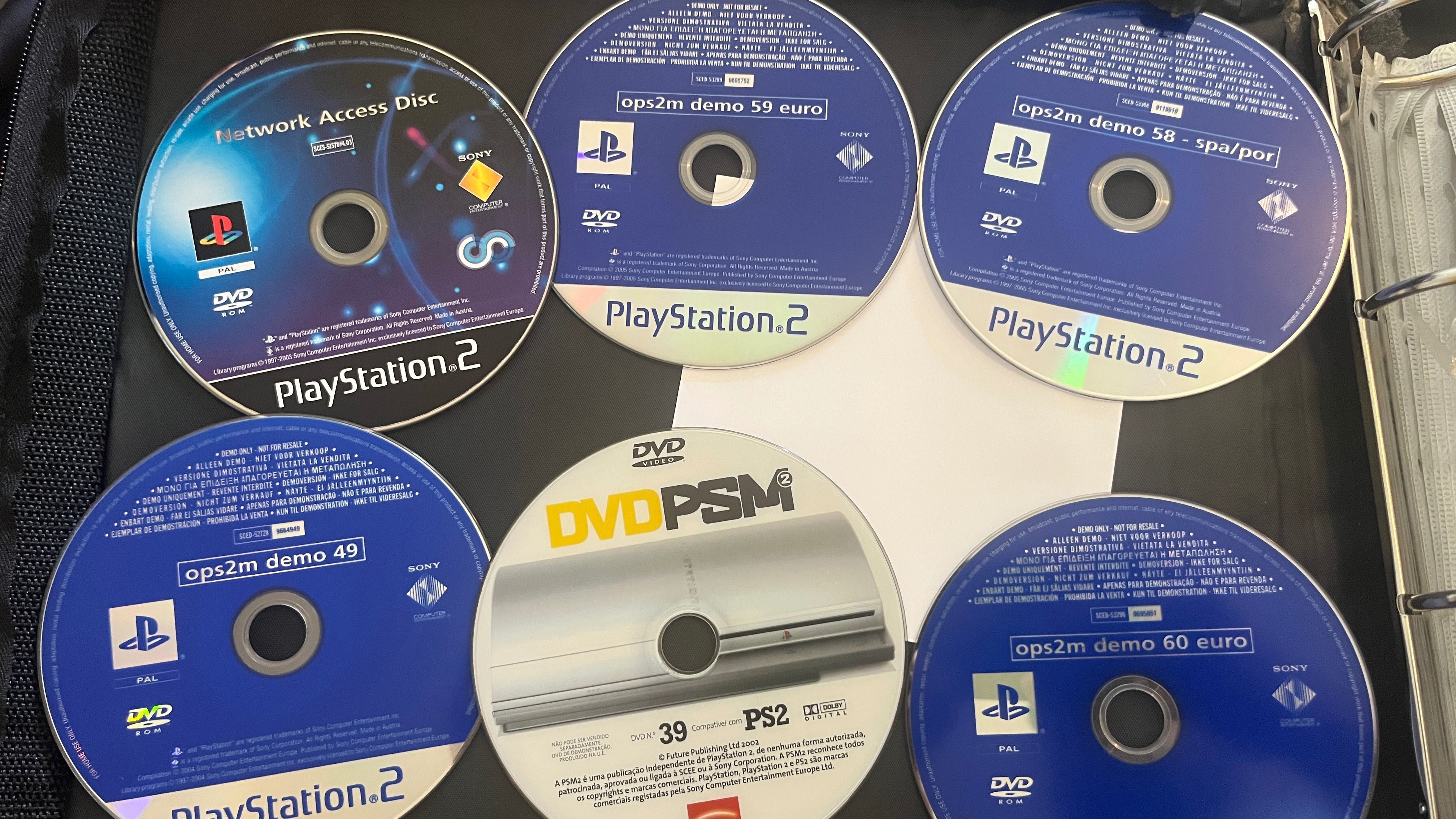 Pack 7 Discos Demo PS2 – OPS2M + Network Access (Colecionador)