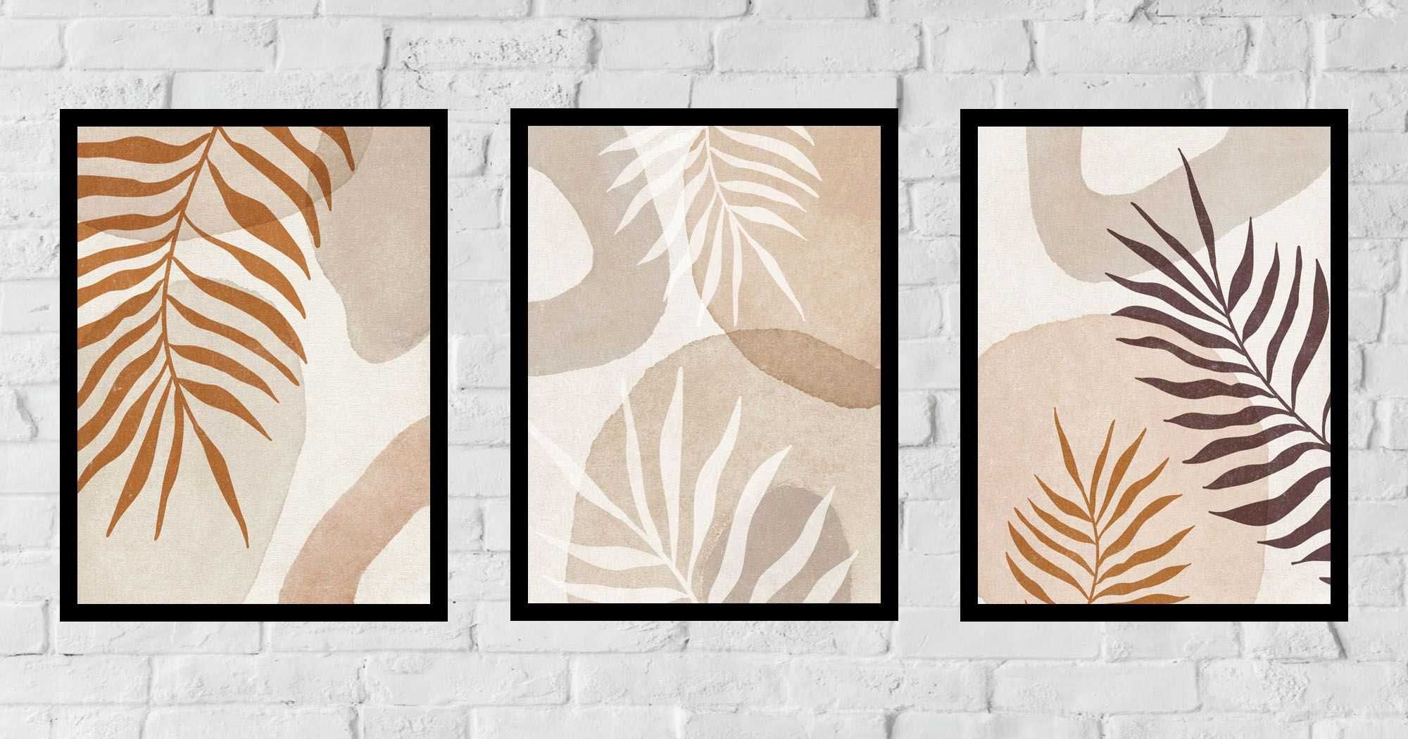 50x40 obrazy w ramie plakaty ramka ABSTRAKCJA LIŚCIE GEO NATURA BOHO