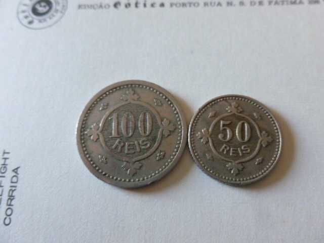 Moedas 50 e 100 Reis, 1910