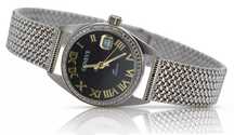 Zegarek z białego złota 14k damski czarną tarcza lw078wdbc&lbw003w K