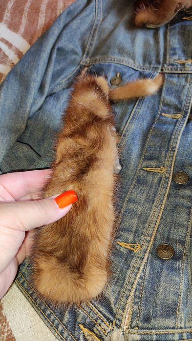 Куртка джинс с норкой М курточка