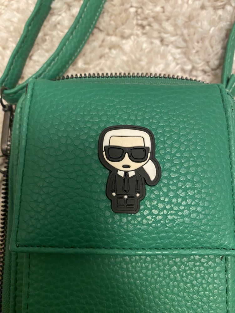 Torebka listonoszka Karl Lagerfeld saszetka zielona