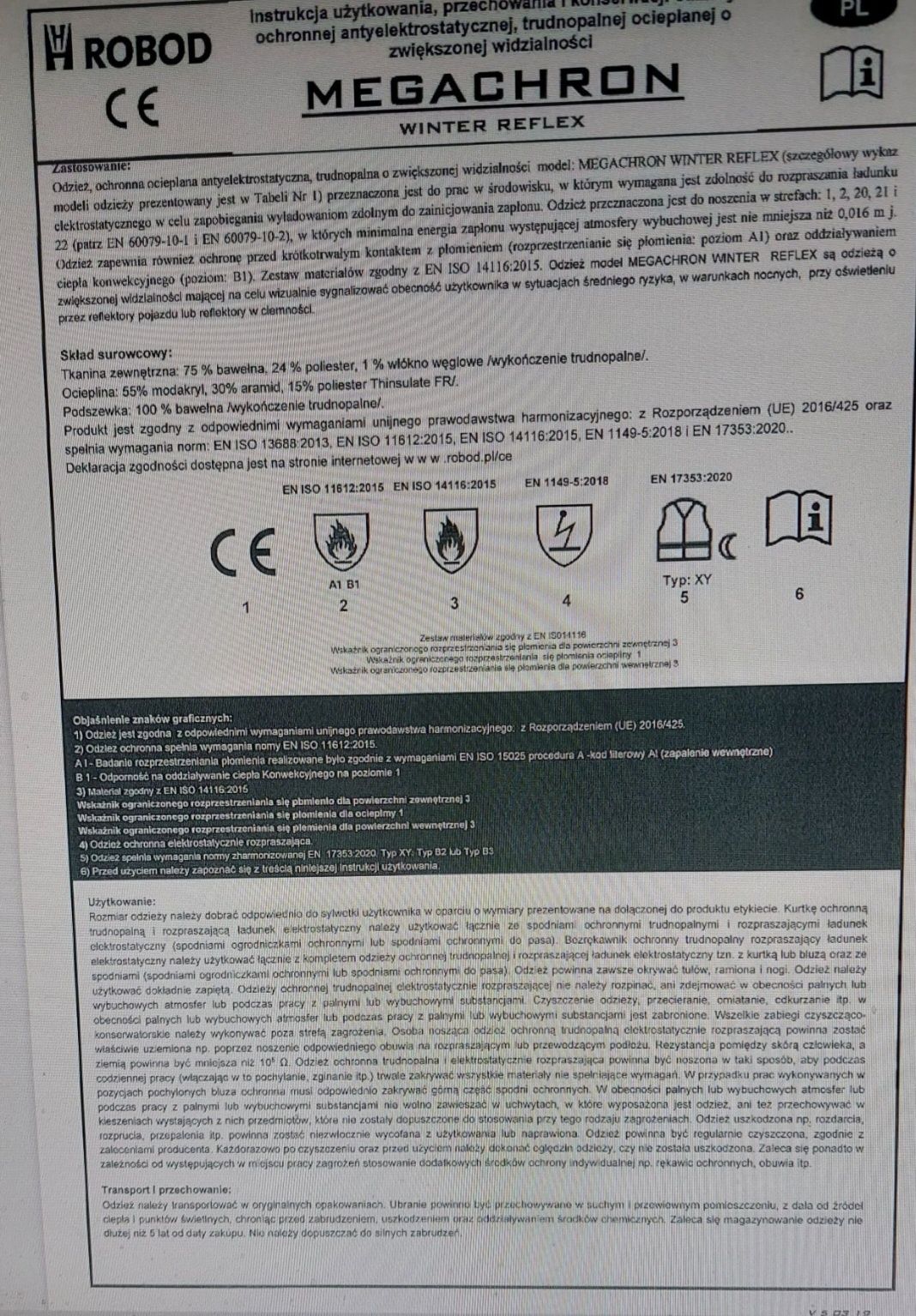 Spodnie robocze zimowe XL ROBOD