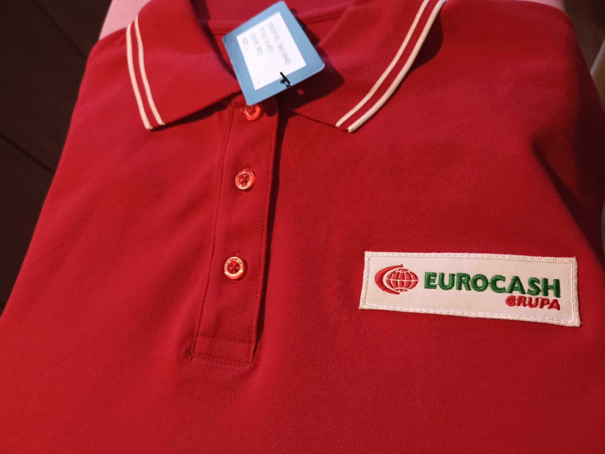 Koszulka polo nowa L, czerwona, Eurocash