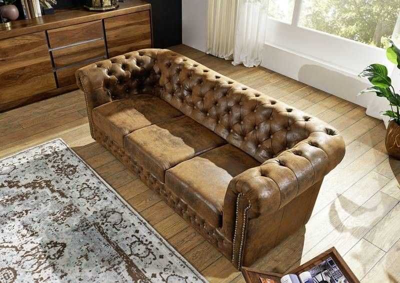 Zestaw Chesterfield Felix 3+2+1, Glamour, Meble pikowane