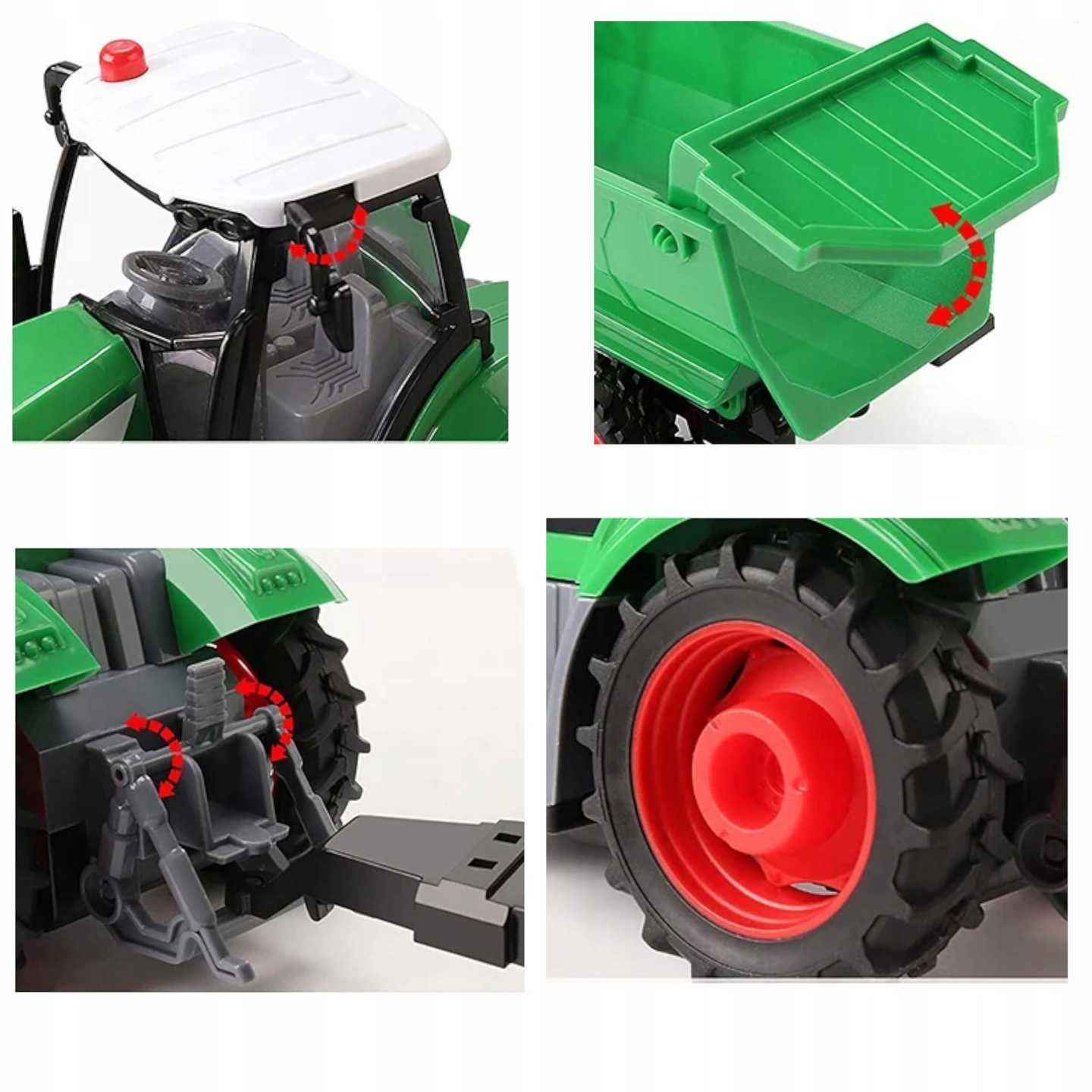 Traktor z przyczepą zdalnie sterowany akumulator ładowarka 9877-14