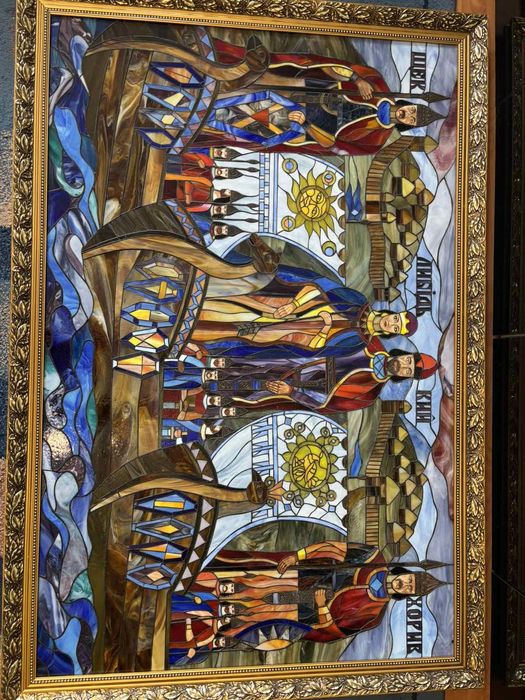 картина витраж щек либідь хорив витражная картина из стекла