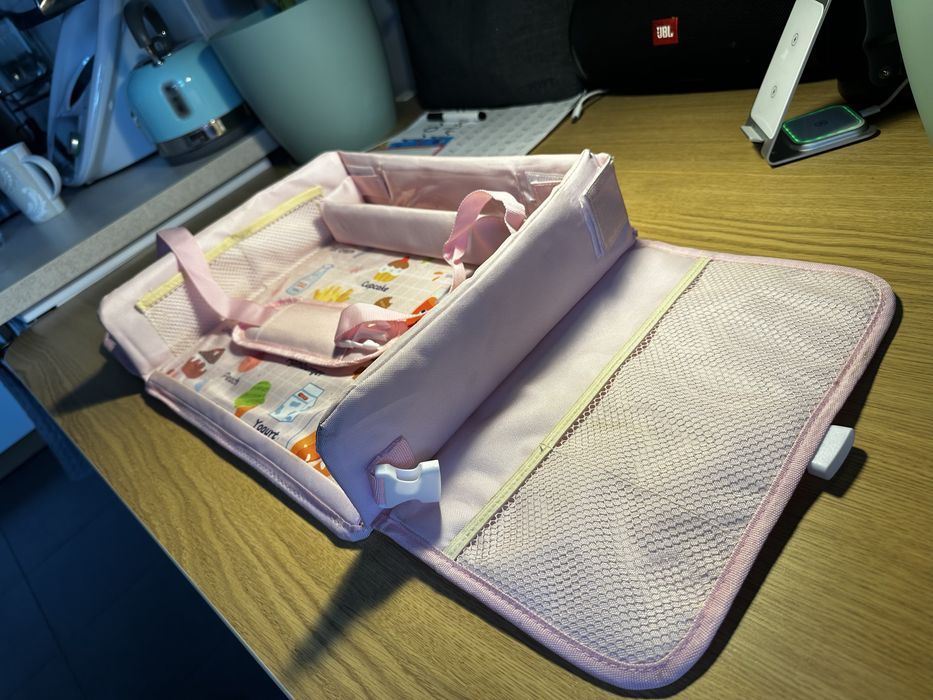 TACKA STOLIK do podróży samochodem dla dzieci RÓŻ RÓŻOWA