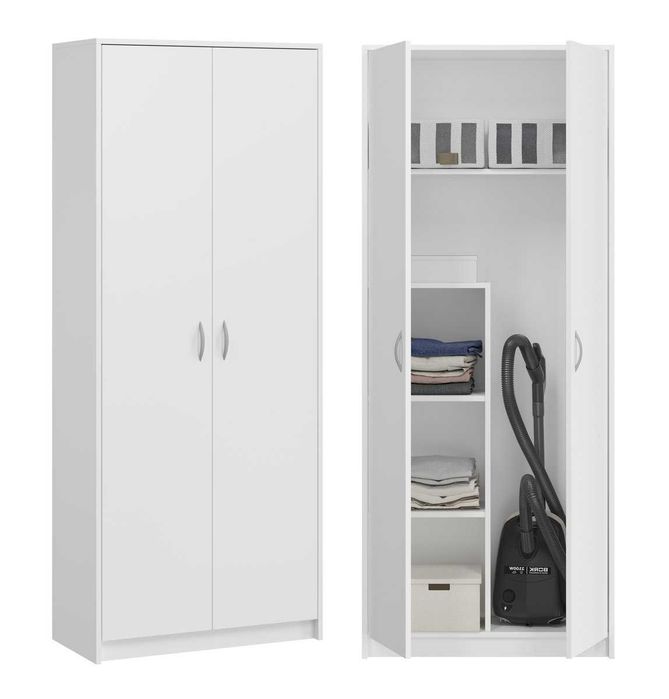 Szafa gospodarcza wielofunkcyjna na odkurzacz. Biała