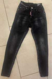 Dsquared2 sexi spodnie przecierane jeans rurki 26 XXS/XS wysoki stan