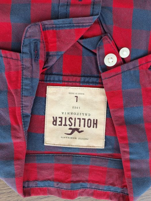 Camisa xadrez Hollister manga comprida. Tam. L