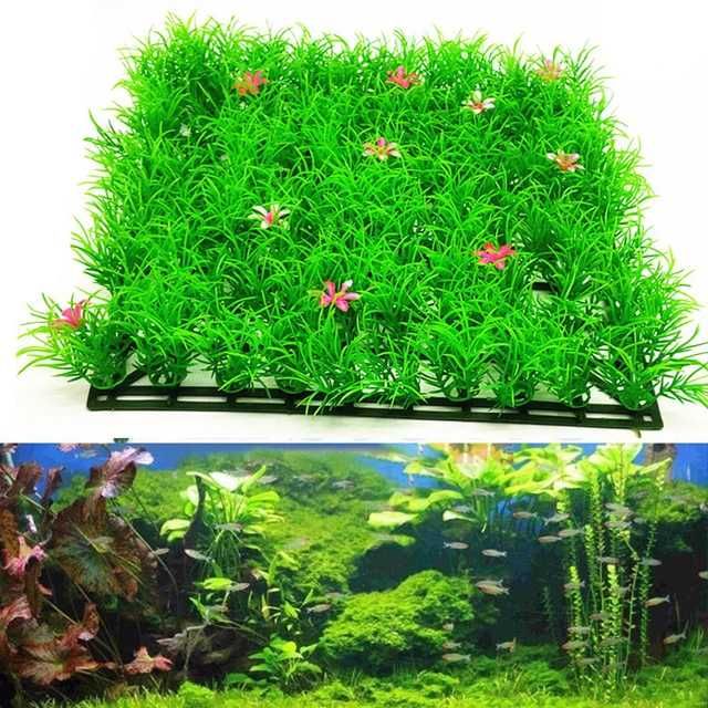 Sztuczna roślina do akwarium mata trawa 25x25