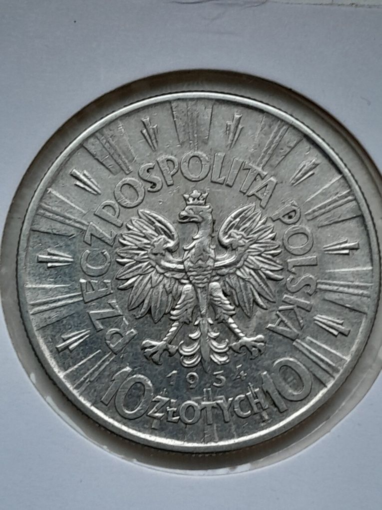10 zł. 1934r. Piłsudski-rzadka