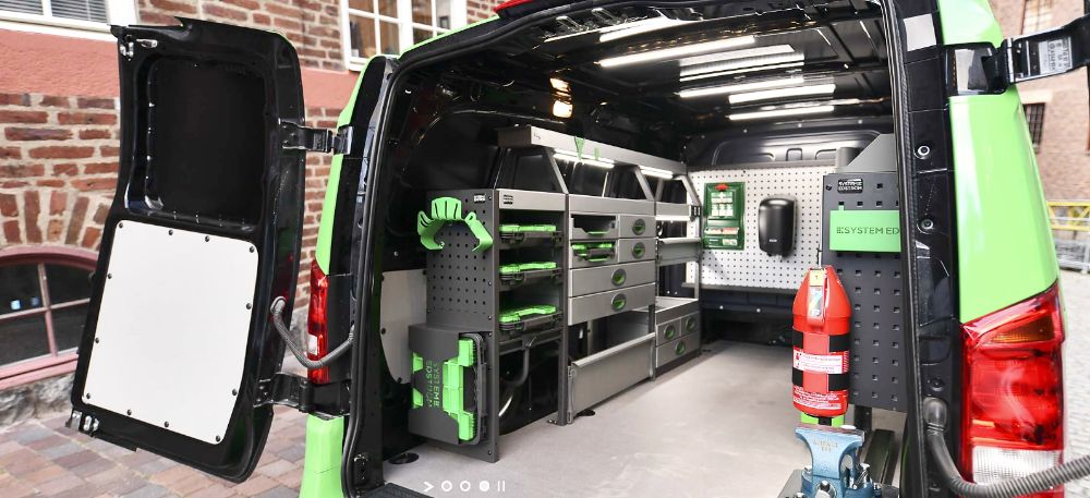 Zabudowa bus dostawcze REGAŁ PÓŁKI System Edström szuflady Ducato L2H2