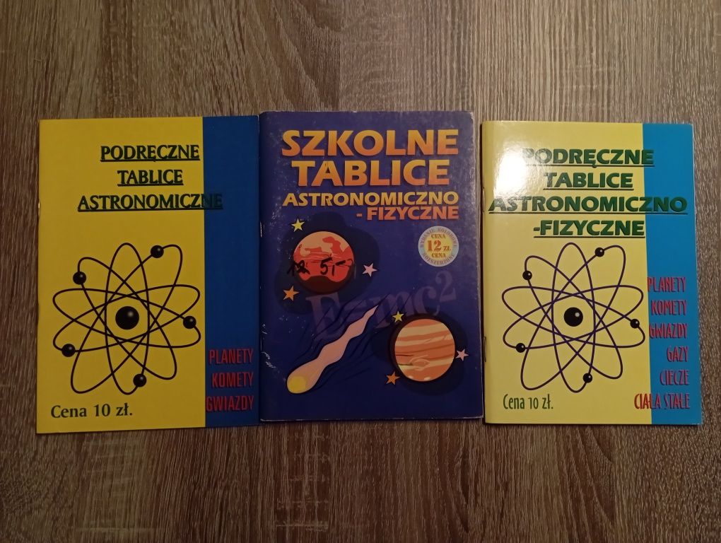 Zestaw tablic astronomicznych i astronomiczno-fizycznych - 3szt