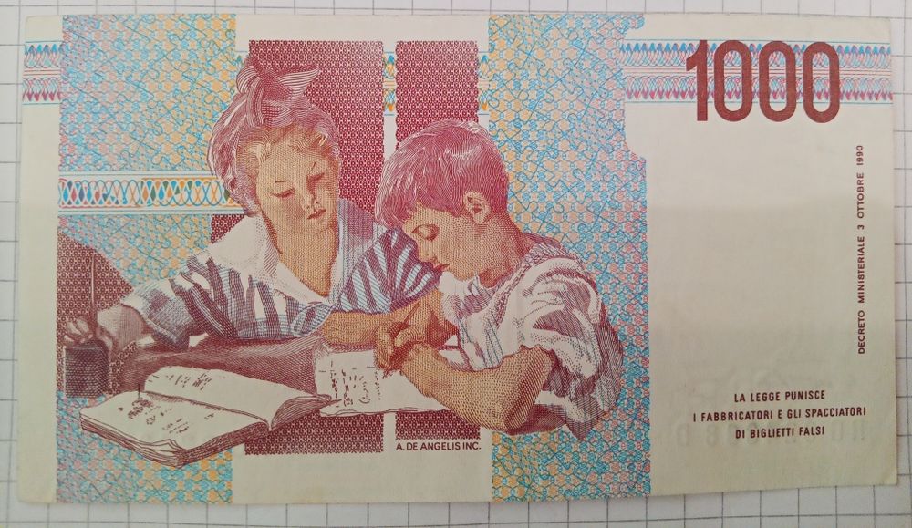 Продам 1000 Лир Италия 1990 год