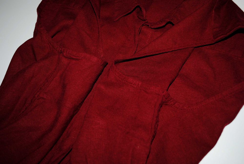 Рубашка лен льняная бордовая без рукавов M&S майка блуза Германия