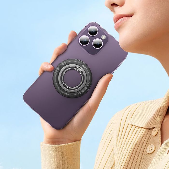 Uchwyt na telefon na palec Hoco magnetyczny Ring GH3 czarny