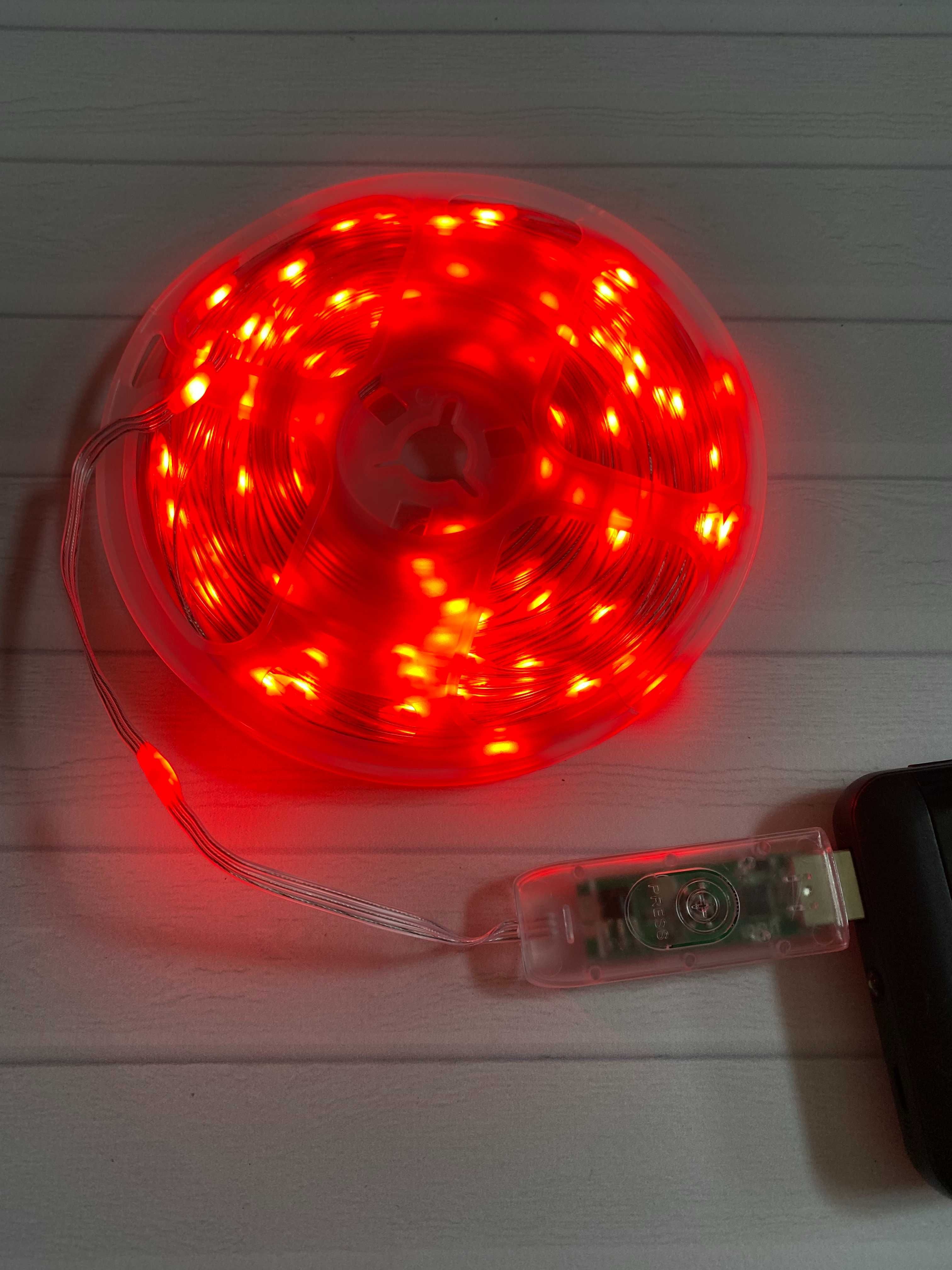 Світлодіодна LED стрічка RGB 10 м комплект, управління через телефон