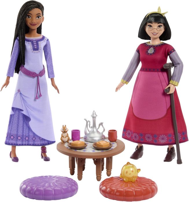 Mattel Disney Wish Toys, Best Friends Tea Time Playset  Asha, Dahlia