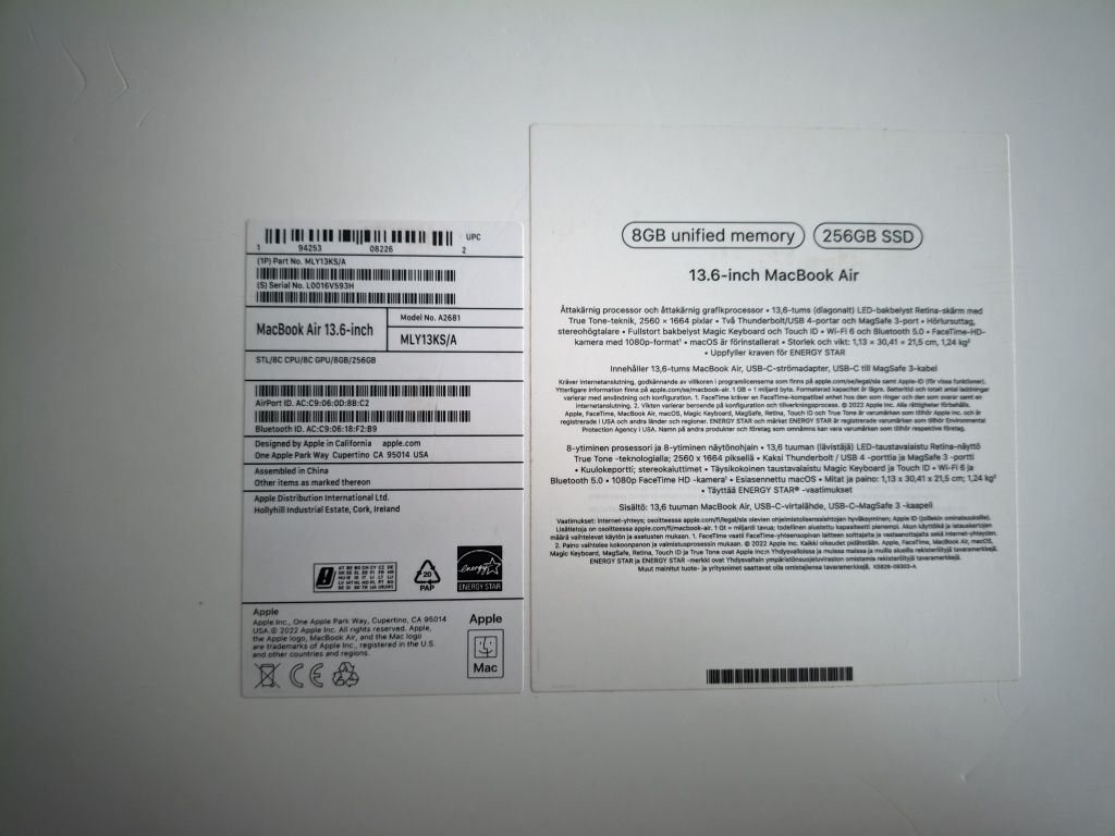 MacBook Air M2 8/256 Starlight без блокувань